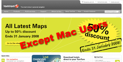 TomTom excludes Mac users